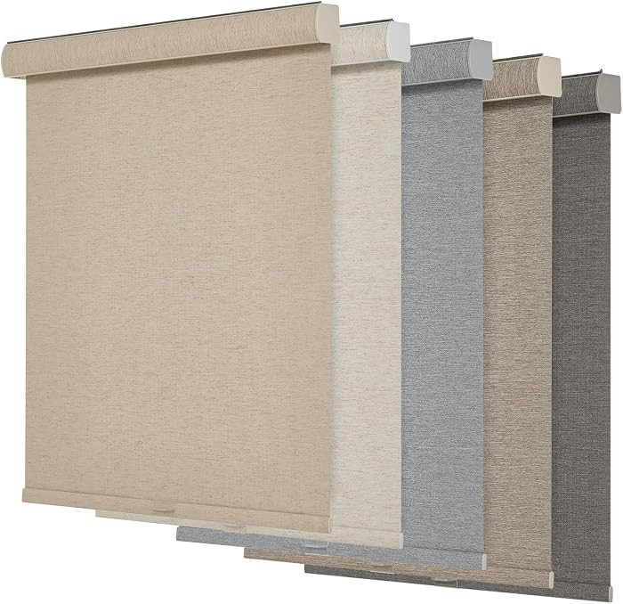 Persilux Blackout Roller Shades for Windows,Cordless,Linen Fabric,Roller Blinds,Thermal Insulated... | Amazon (US)