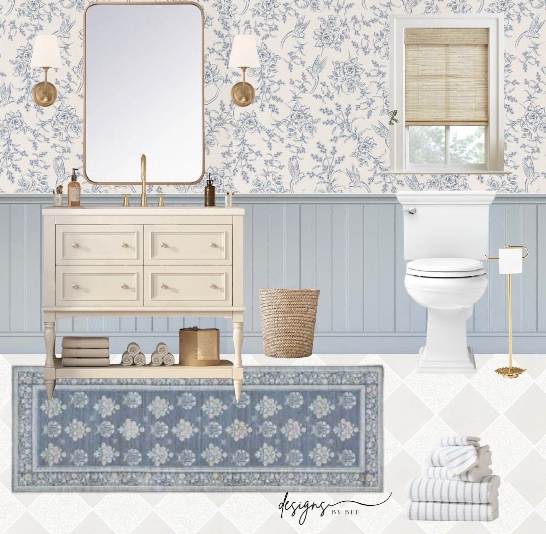 bathroom design, bathroom vanity, bathroom decor, blue bathroom, traditional bathroom design

#LTKHome