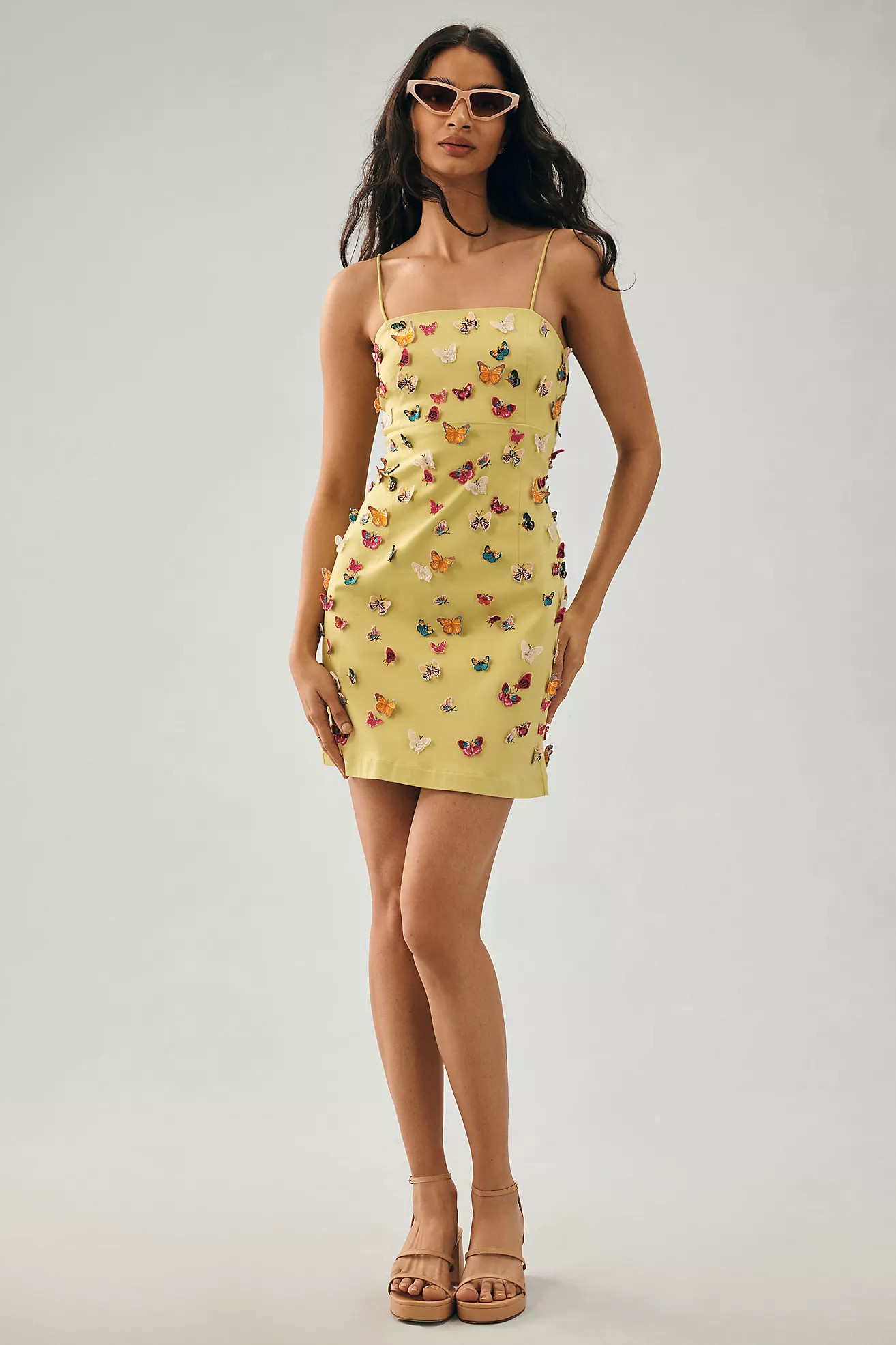 Maeve 3-D Butterfly Crewneck Dress | Anthropologie (US)