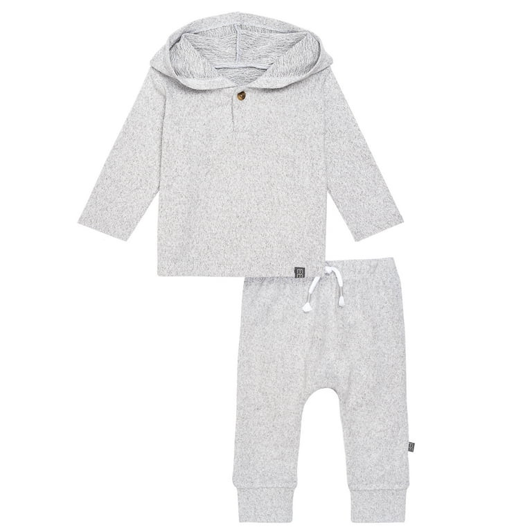 Modern Moments by Gerber Baby Boy Hooded Hacci Top and Pant Set, Sizes 0/3 Months - 24 Months - W... | Walmart (US)
