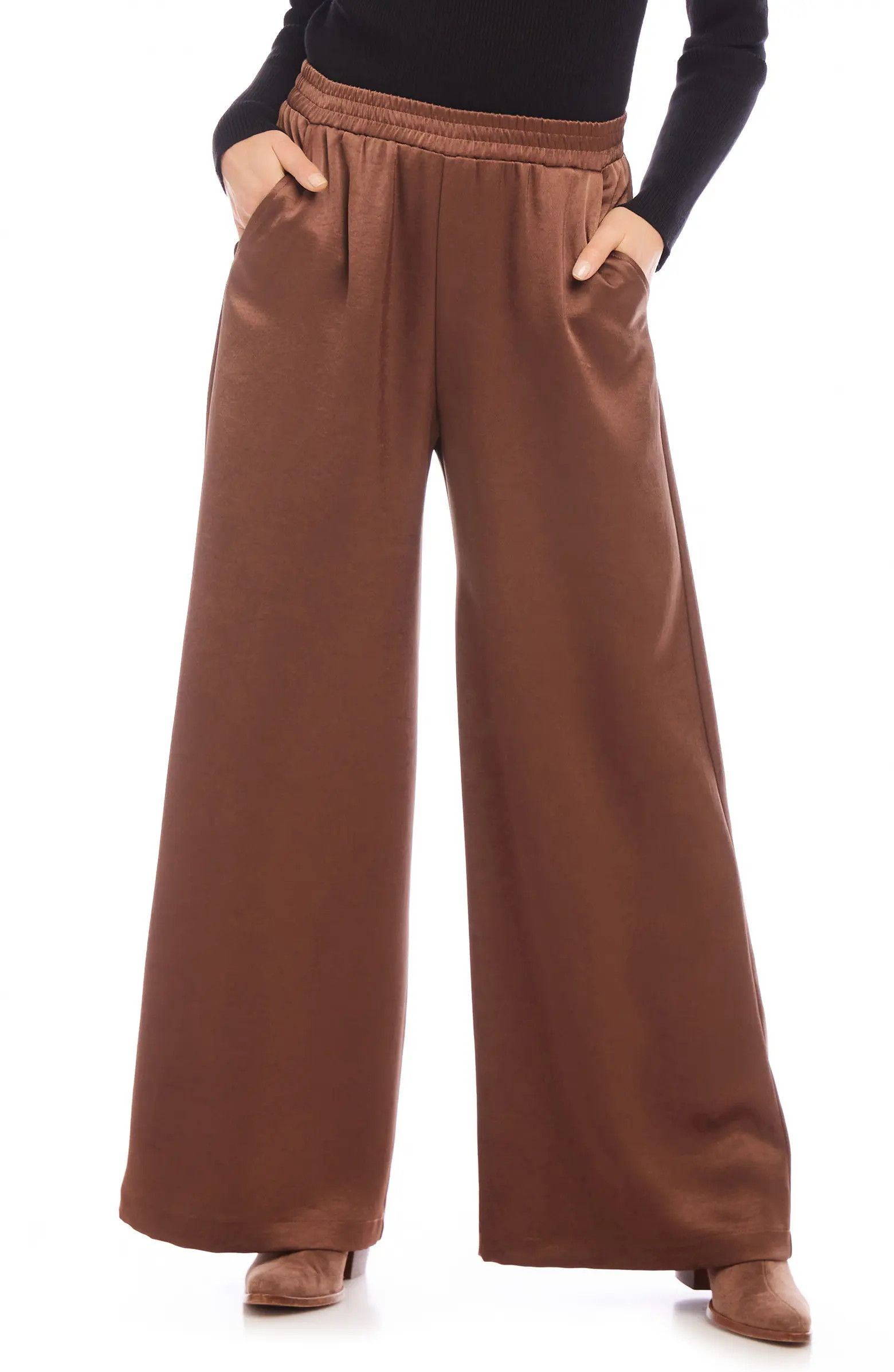Karen Kane High Waist Pull-On Wide Leg Pants | Nordstrom | Nordstrom