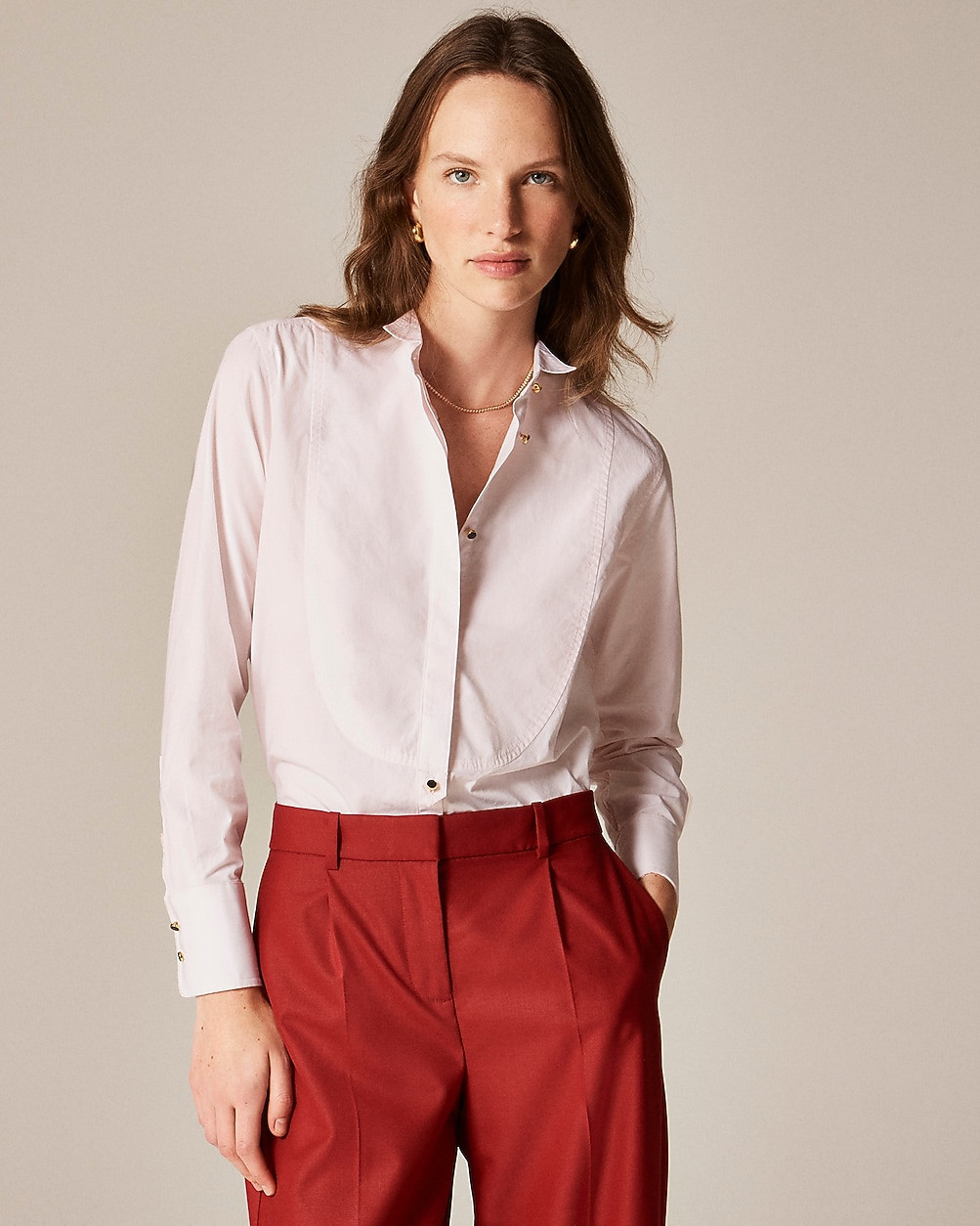 Jules tuxedo shirt in cotton poplin | J. Crew US
