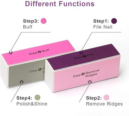 AHIER 10 pcs Nail Buffer, 4 Way Colorful Nail Art Shiner Polisher Buffing Sanding Files Block Man... | Amazon (US)