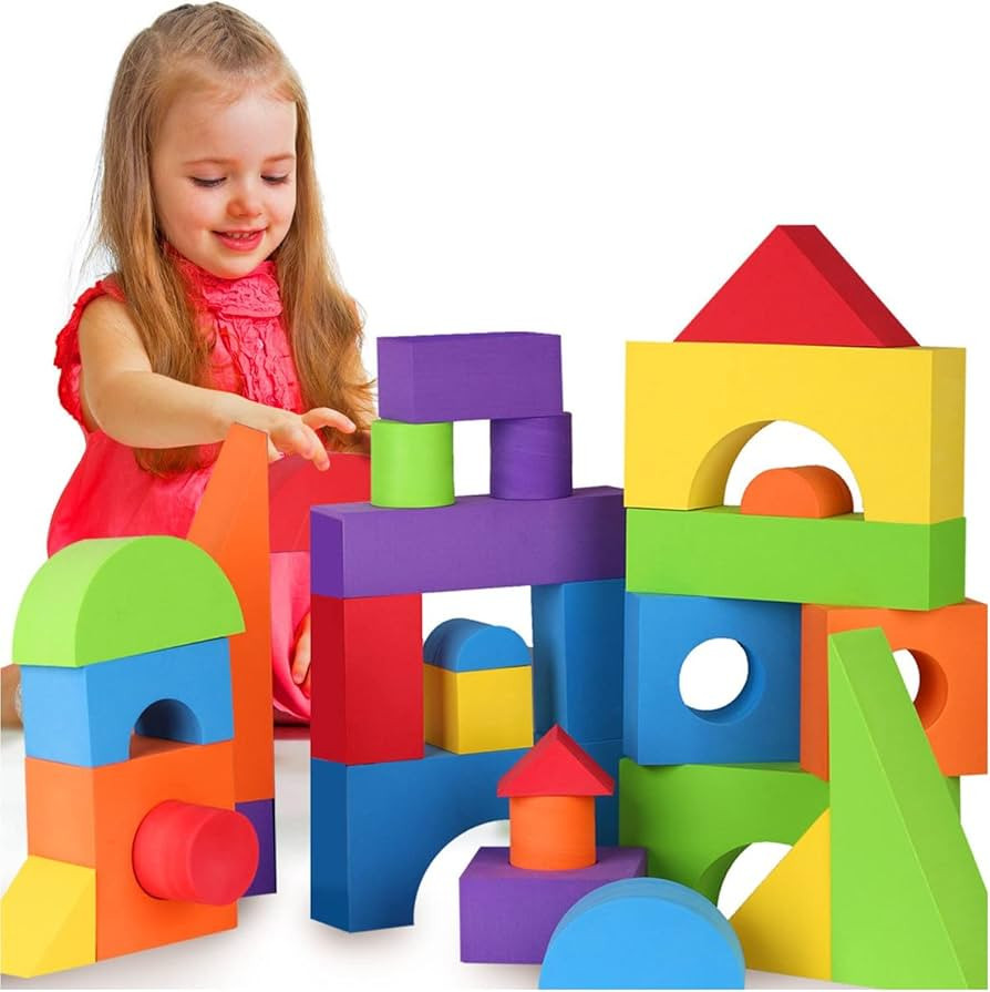 Large Building Foam Blocks for Toddlers – Giant Jumbo Big Building Blocks – Variety Shapes an... | Amazon (US)