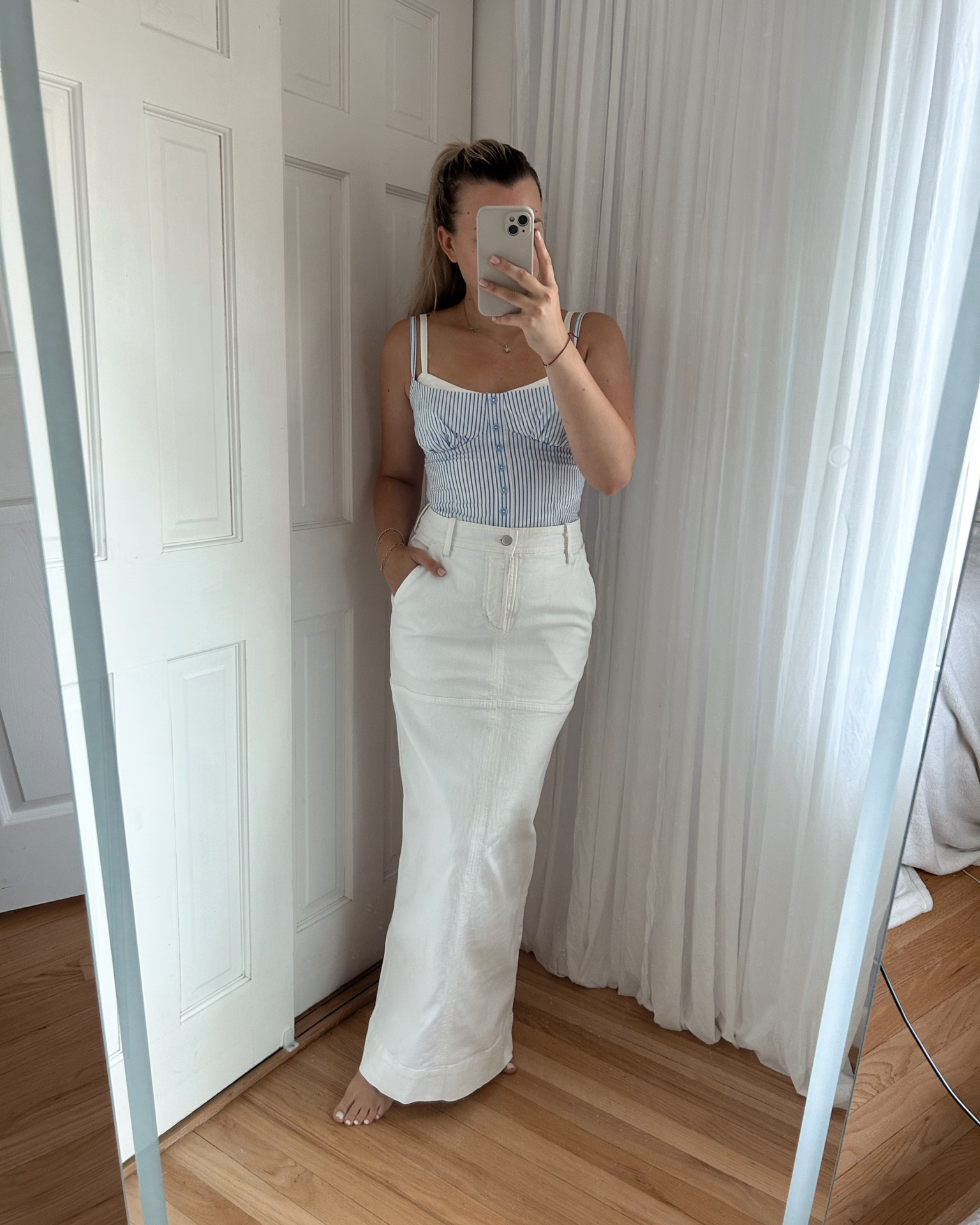 Skirt size 0 & top size 2 🤍 Summer outfit, summer outfit inspo, summer outfit idea, white denim skirt 

#LTKfindsunder100 #LTKworkwear #LTKstyletip