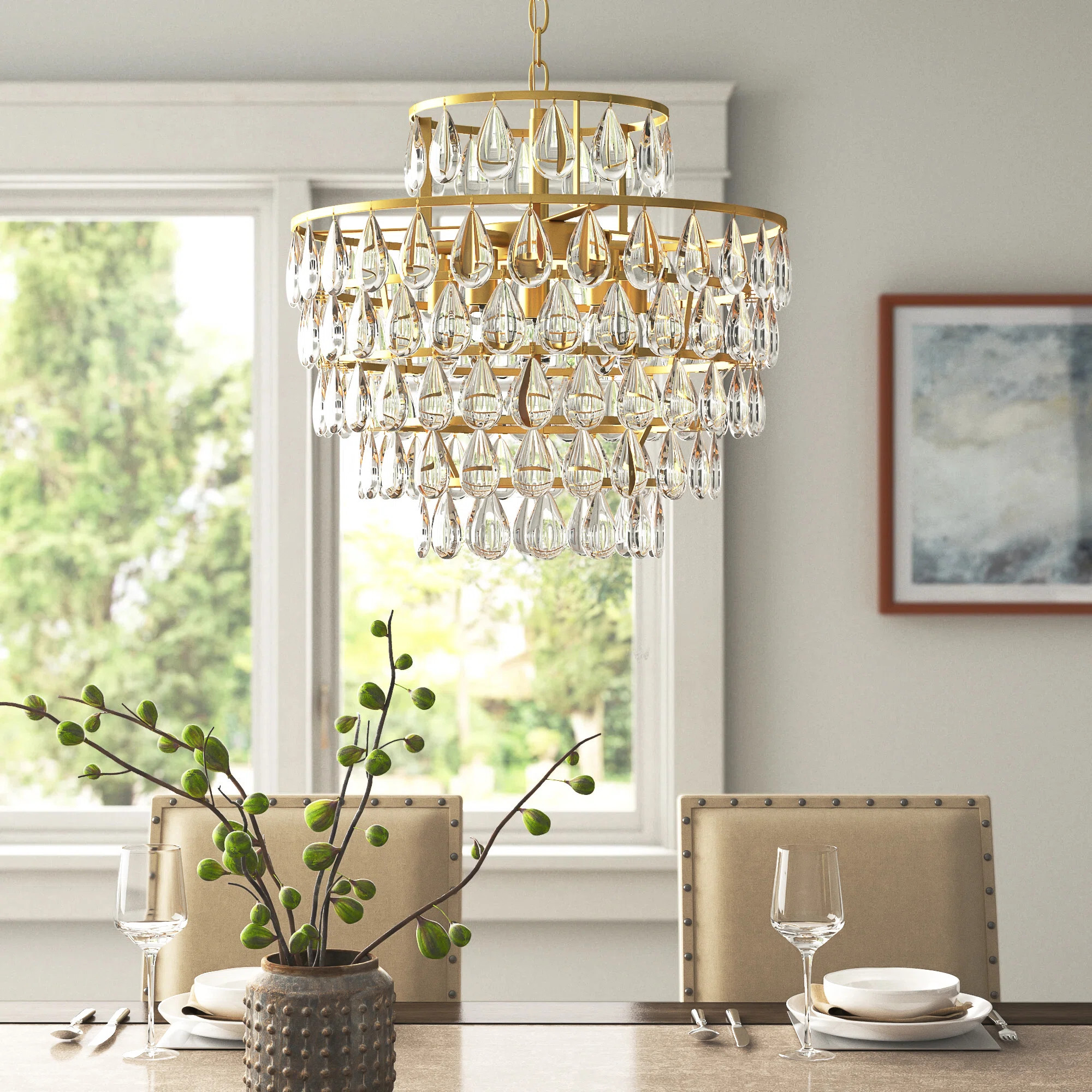 5-Light Dimmable Crystal Tiered Chandelier | Wayfair North America