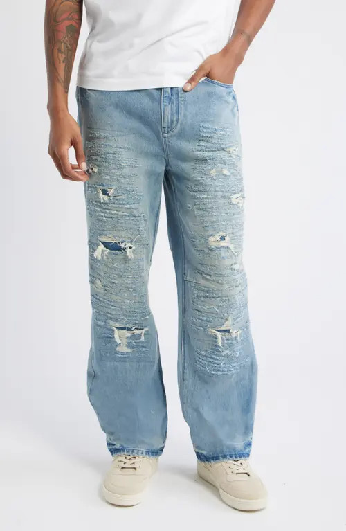RtA Jonas Frayed Horizon Distressed Jeans at Nordstrom, Size 40 | Nordstrom