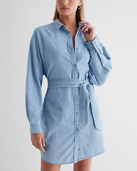 Denim Boyfriend Portofino Shirt Dress | Express