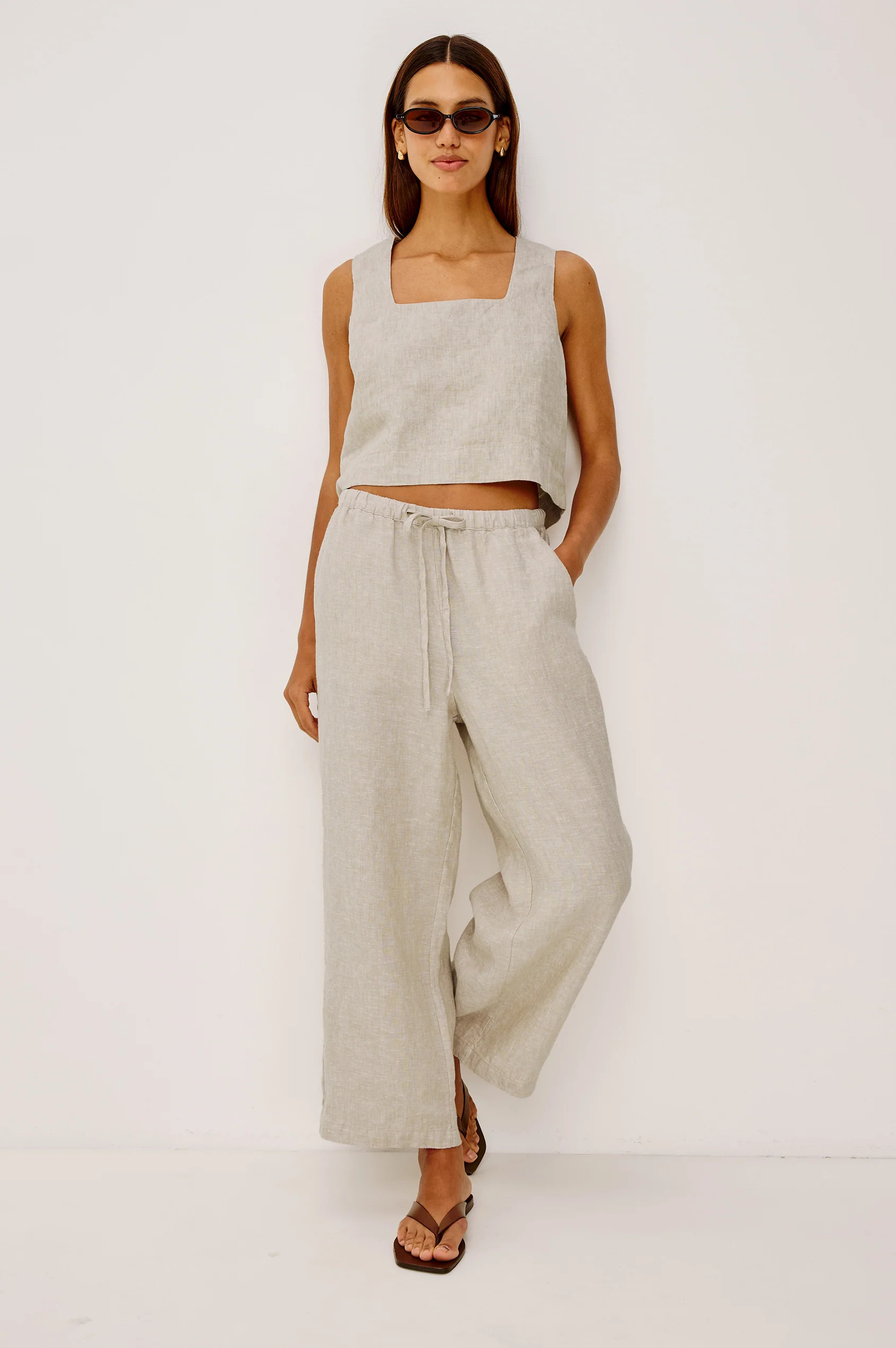 EMMIE CROP PANT - HEATHERED FLAX | Rails