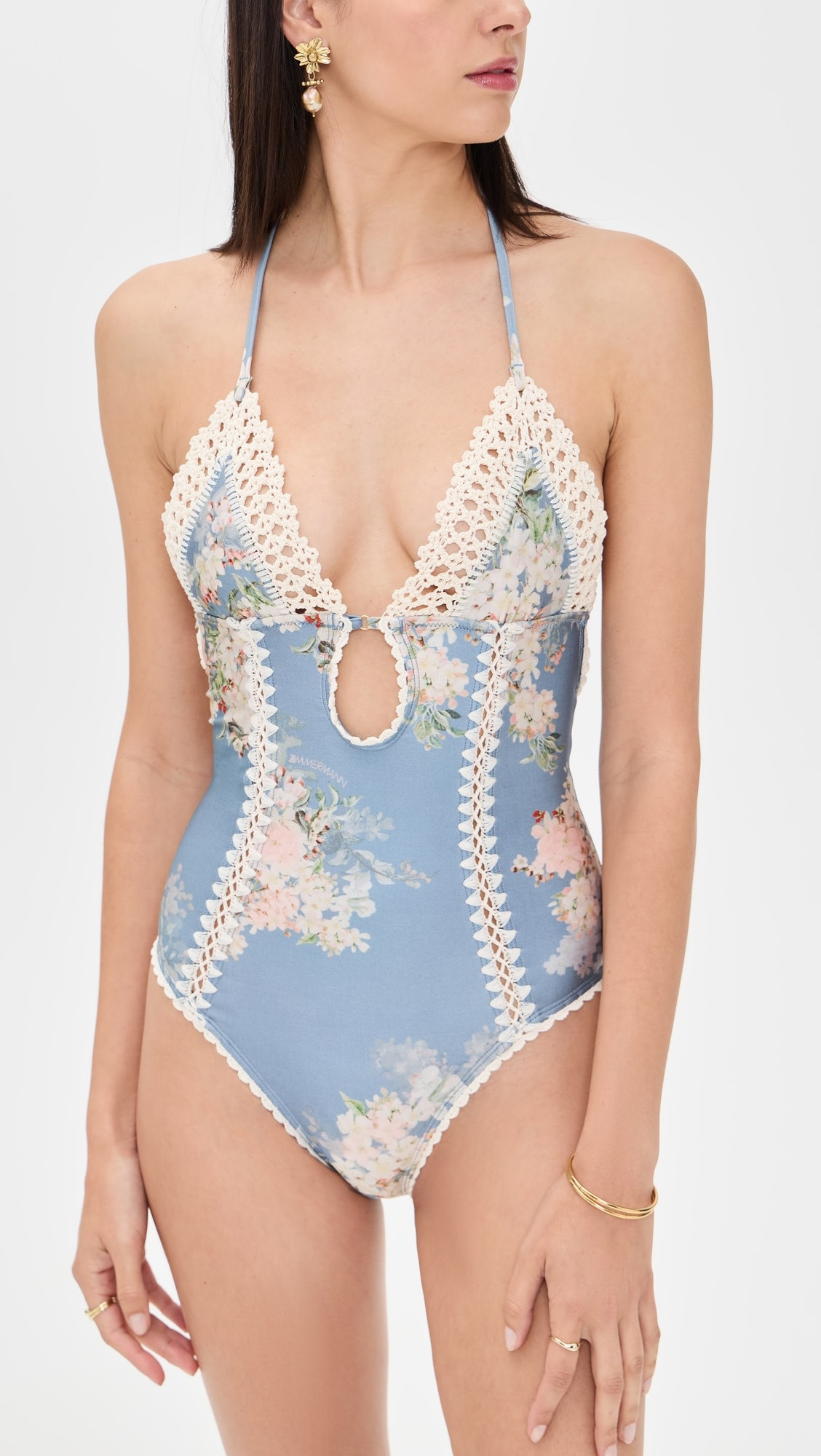 Zimmermann Cascadian Keyhole Crochet One Piece | Shopbop | Shopbop