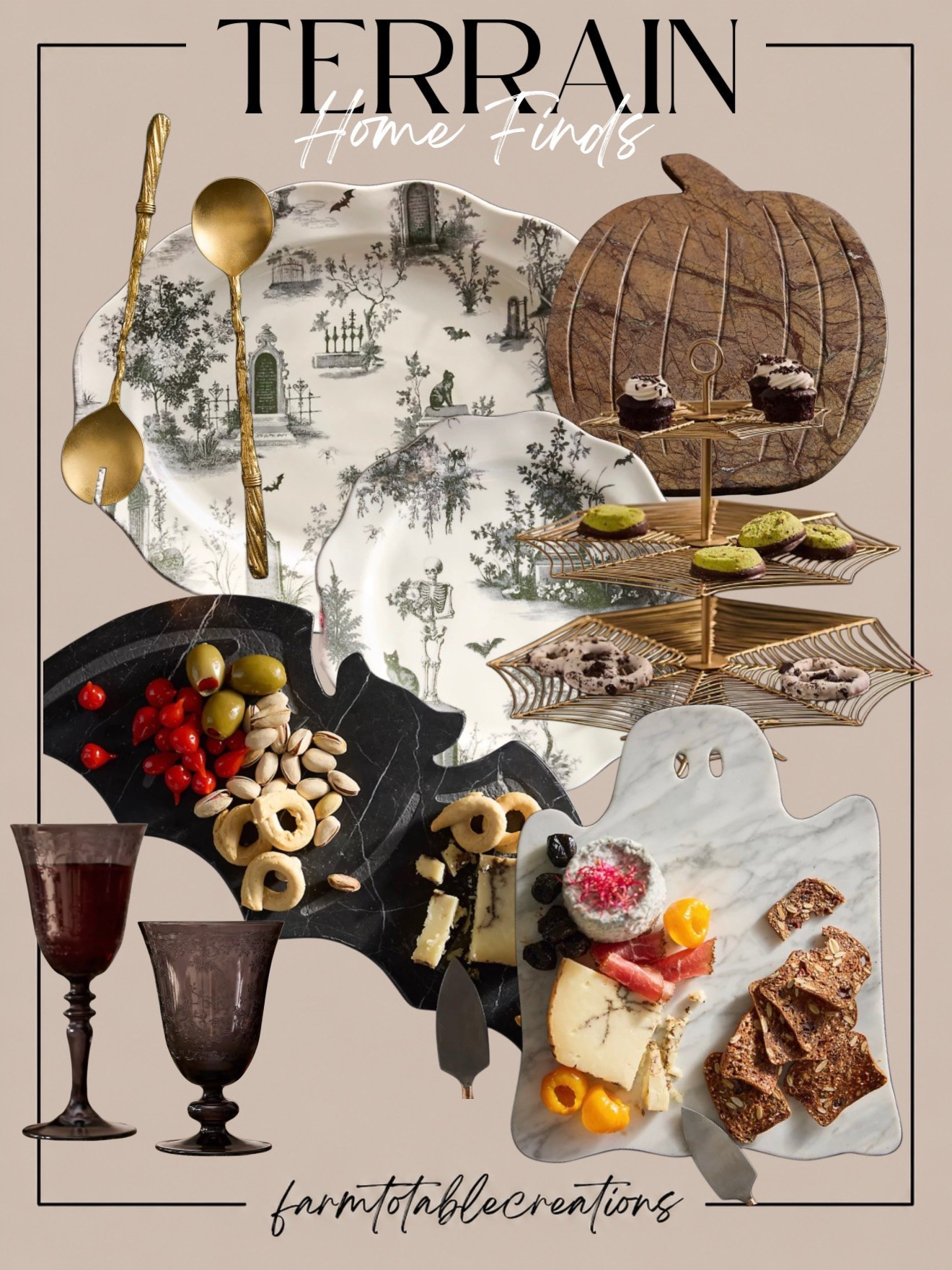 Terrain Halloween Entertaining Finds 🕯️🦇

Spooky season, but make it sophisticated. These Terrain finds bring the perfect mix of moody Halloween charm and elevated entertaining—from haunting toile serveware and marble ghost boards to bat-shaped serving pieces, smoky glassware, and those incredible spiderweb tiered trays.

Follow @farmtotablecreations on Instagram for more cozy home finds and trending decor.

I love that these pieces feel festive without being overly themed. Mix them into a fall tablescape or use them for a Halloween cocktail and charcuterie night for an effortlessly spooky, collected look.

#LTKHome #Terrain #TerrainFinds #HalloweenDecor #HalloweenHome #HalloweenEntertaining #SpookySeason #FallEntertaining #FallHome #HalloweenTablescape #CharcuterieBoard #HostingIdeas #MoodyDecor #ElevatedHalloween #HomeDecor

#LTKHome #LTKSeasonal