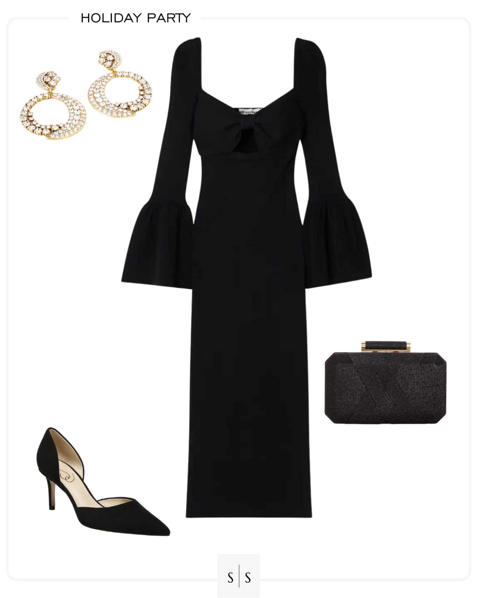 Holiday Party festive outfit idea | #cutoutdress #bodycondress #knitdress #holidaystyle #newyearsstyle #winterstyle #holidayparty | See more festive Holiday style on thesarahstories.com  ✨

#LTKSeasonal #LTKstyletip #LTKHoliday