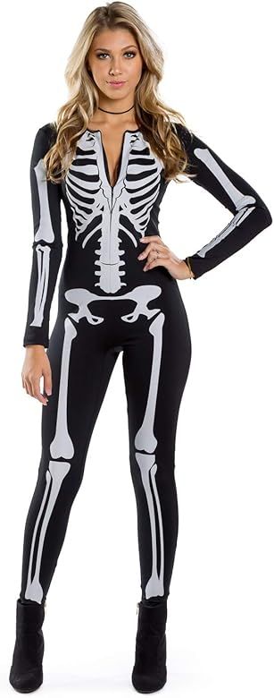 Women's Skeleton Halloween Costume Bodysuit with Back Printing - Sexy Skeleton Costume Jumpsuit F... | Amazon (US)