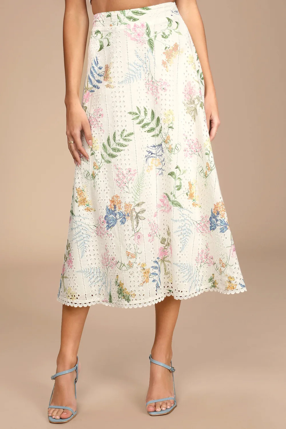 Sweet At Heart White Floral Embroidered Two-Piece Midi Dress | Lulus