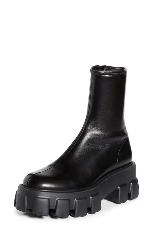 Prada Monolith Lug Sole Bootie in Nero at Nordstrom, Size 10Us | Nordstrom