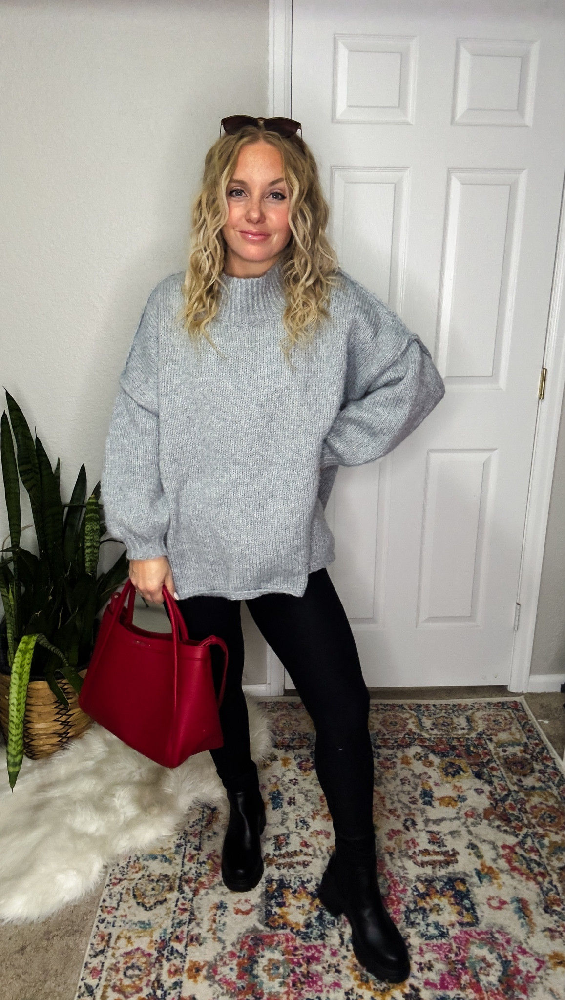 Oversized grey sweater, wearing a small for reference, with faux leather leggings, red handbag, and black Chelsea boots. 








Winter outfit
Winter fashion
Amazon winter outfits
Trending winter fashion 
 casual winter outfits | winter fashion | size 4-6 | cold weather outfits | winter outfit ideas | layering outfit for the cold| winter fashion 2025 | outfit inspo | outfit ideas | winter outfits amazon  | casual outfit Ideas  | Outfits | Amazon Casual Outfit | Cute casual outfits | Preppy Outfit 

#LTKSaleAlert #LTKFindsUnder50 #LTKPetite