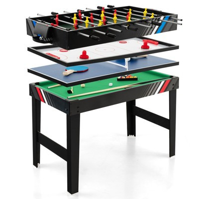 Costway 4-in-1 Combo Game Table 49" Foosball with Pool Billiards Air Hockey Table Tennis | Target