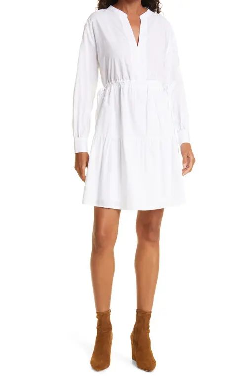 Rails Ivy Long Sleeve Drawstring Dress in White at Nordstrom, Size Large | Nordstrom