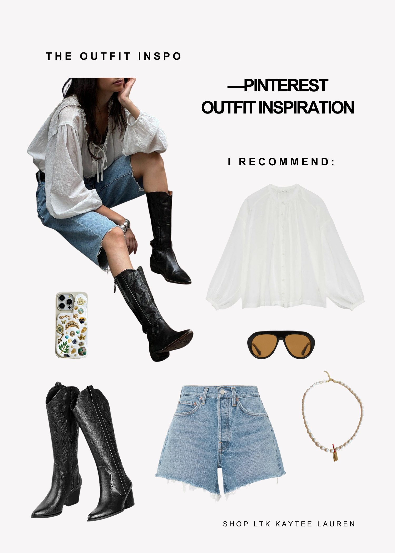 Pinterest found it first, but I made it wearable. Linen blouse, longer (but not knee-length) shorts, and my forever favorite—black cowboy boots. Linked the exact pieces and some versatile swaps too.

#pinterestoutfit #pinterestoutfitidea #coolmomoutfit #effortlessoutfit #cooloutfit #cooloutfitidea #chilloutfitidea 

 