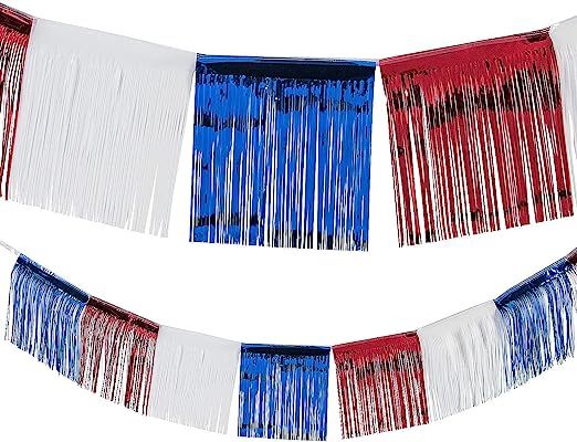 Foil Patriotic Parade Float Fringe (24 ft) Fourth of July Decorations | Amazon (US)