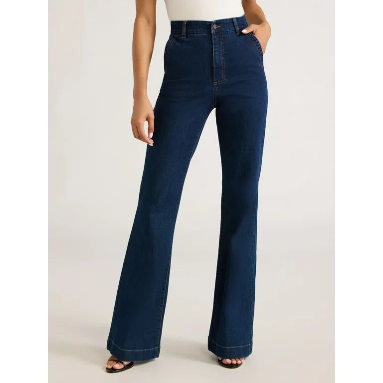 Sofia Jeans Women's Flare Trouser High-Rise Jeans, 30.5" inseam - Walmart.com | Walmart (US)