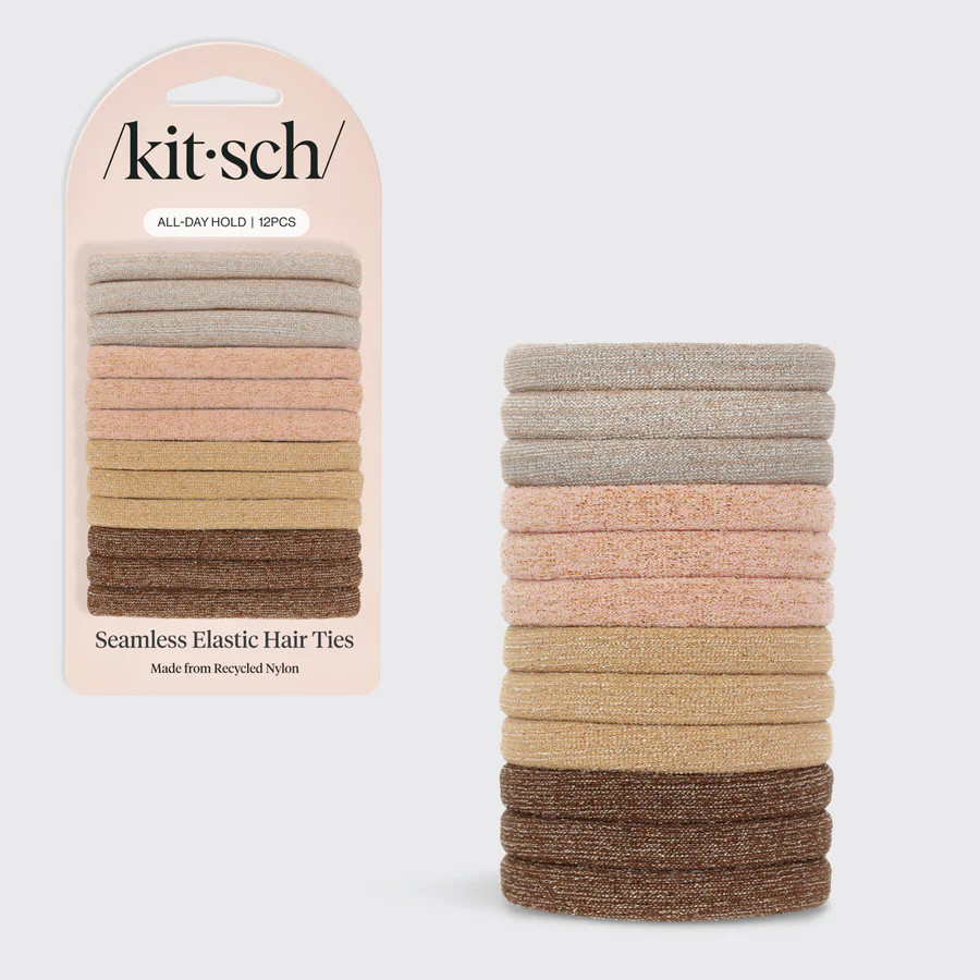 Neutral Glitter Elastics 12pc Set | KITSCH | Kitsch