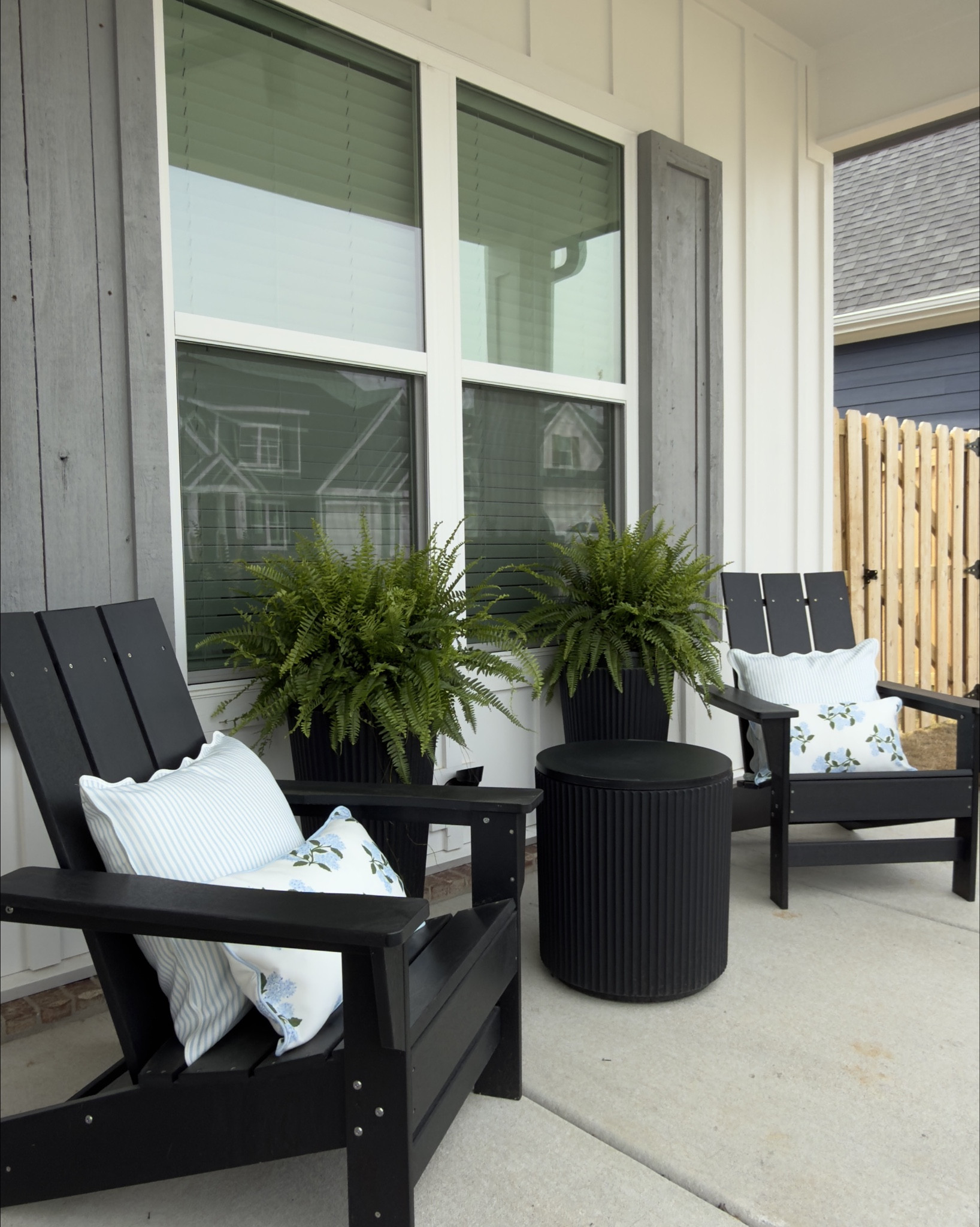 How I styled my front porch seating area for spring 🌿 The adirondack chairs get such a refresh with new pillow covers and the tall Veradek planters with ferns make such a difference. Linking everything here so you can recreate the look 🤍

#LTKSeasonal #LTKHome #LTKSaleAlert