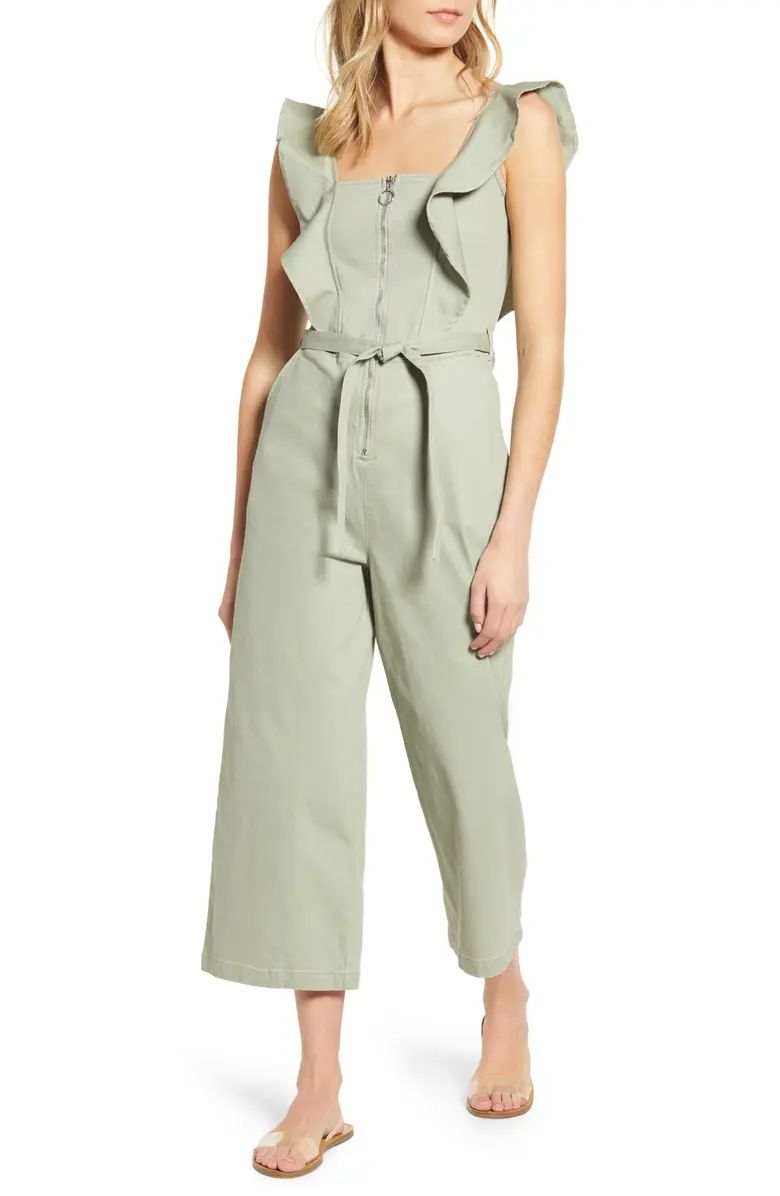 Ruffle Strap Belted Jumpsuit | Nordstrom