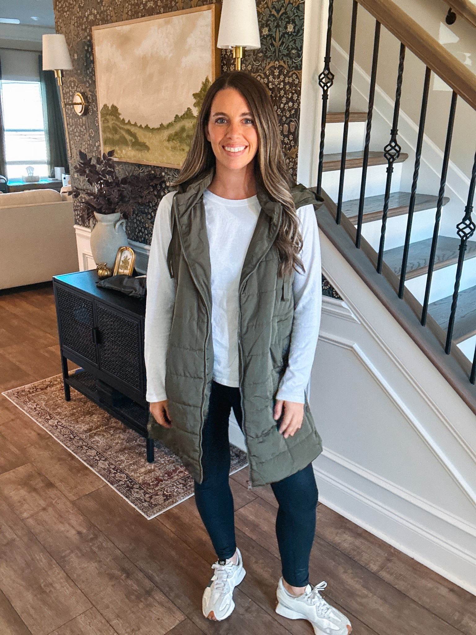 Olive green vest from Amazon 
One of my favorite Amazon finds Evers. It can be dressed up with dark jeans and boots or down with leggings and sneakers. I love the length, the color, and that it has a hood! Add this to your cart asap! 

#LTKMidsize #LTKSeasonal #LTKActive