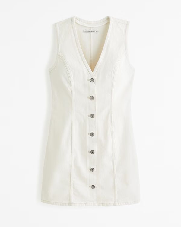 The A&F Mara Linen-Blend Vest Mini Dress | Abercrombie & Fitch (US)