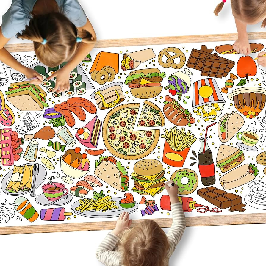 Gatherfun Giant Kids Coloring Poster | 31.5 x 72 Fun Food-Themed Activity for Classroom, Birthday... | Amazon (US)