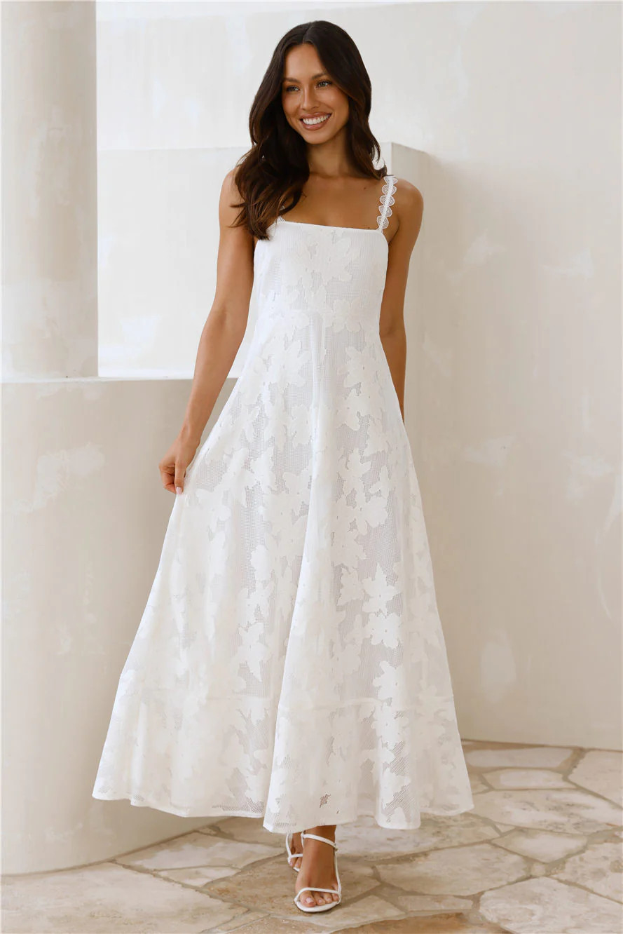 Soft Blossom Maxi Dress Cream | Hello Molly (US)