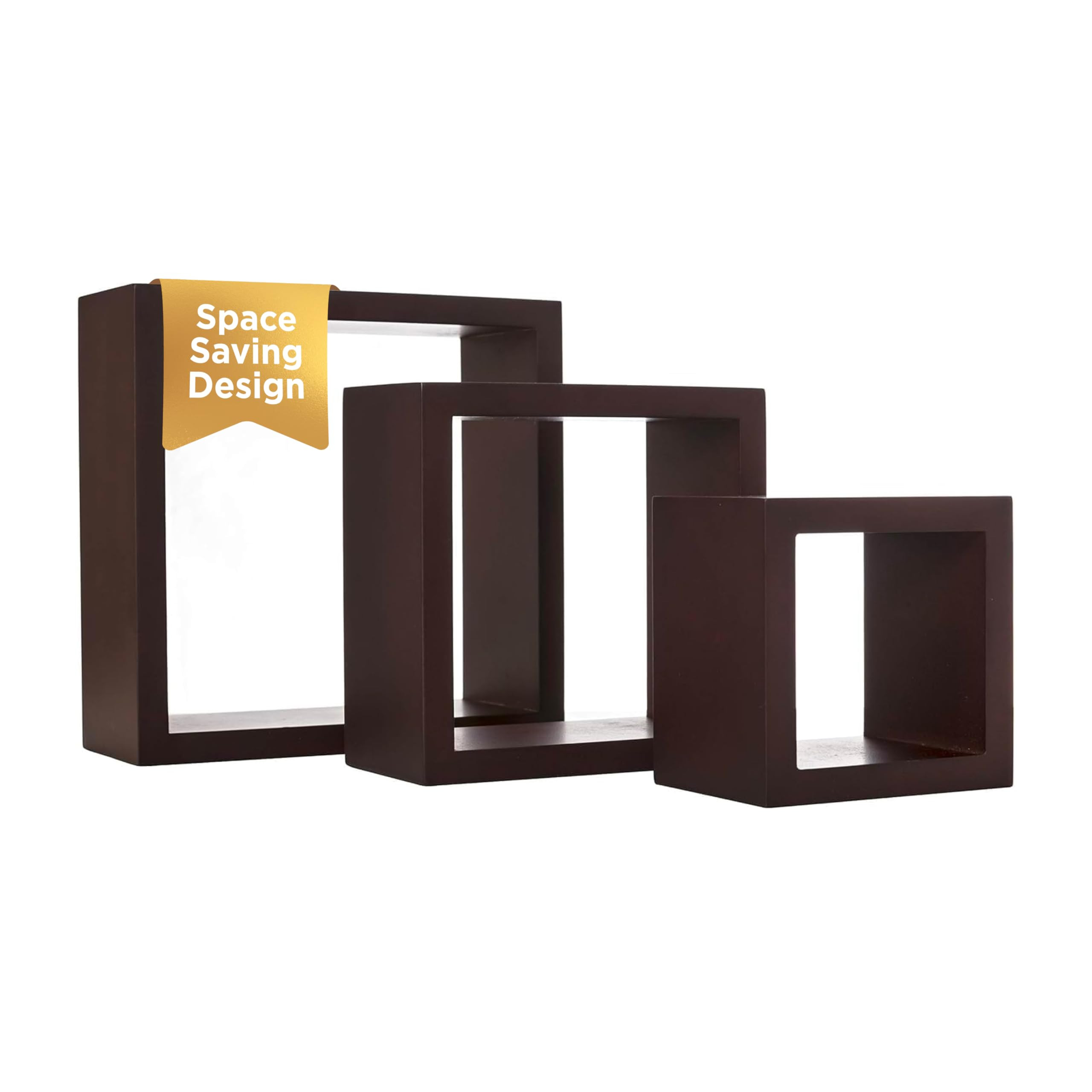 Kiera Grace Set of Three Cubbi Rustic & Timeless Decorative Engineered Wood Square Floating Wall ... | Amazon (US)