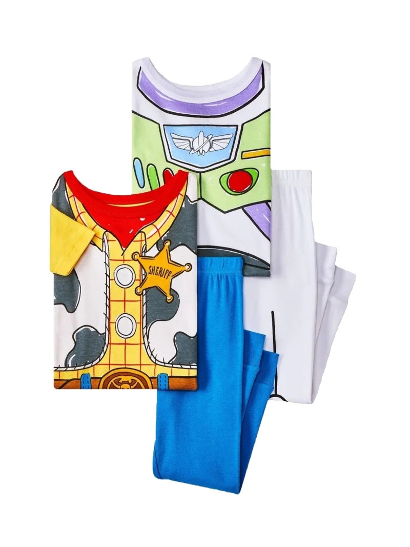 Toddler Boys' Toy Story Buzz and Woody Snug Fit 4 Piece Pajama Set - 4T | Walmart (US)