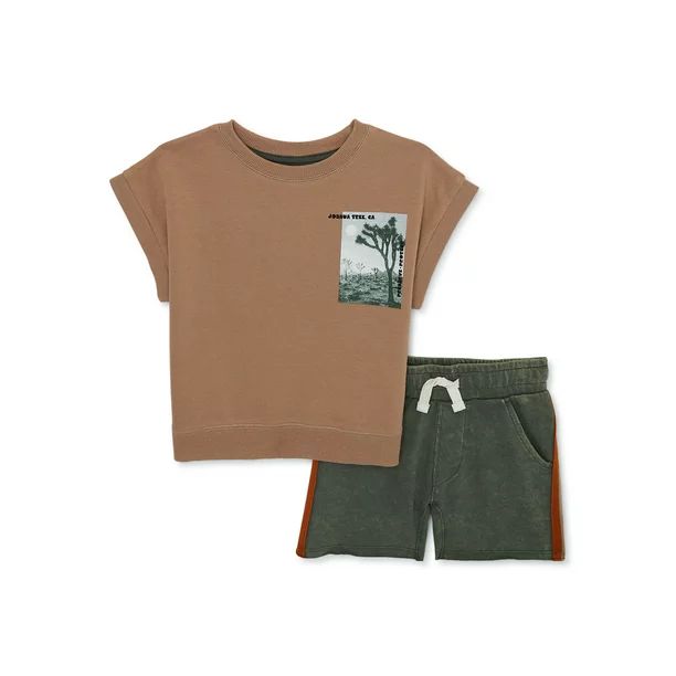 Wonder Nation Toddler Boy Graphic Hoodie and Shorts Set, 2-Piece, Sizes 12 Months-5T | Walmart (US)