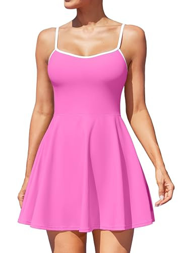 ATTRACO Tennis Outfits with Built in Shorts Golf Pickleball Dress for Women Pink Tennis Dress XS | Amazon (US)