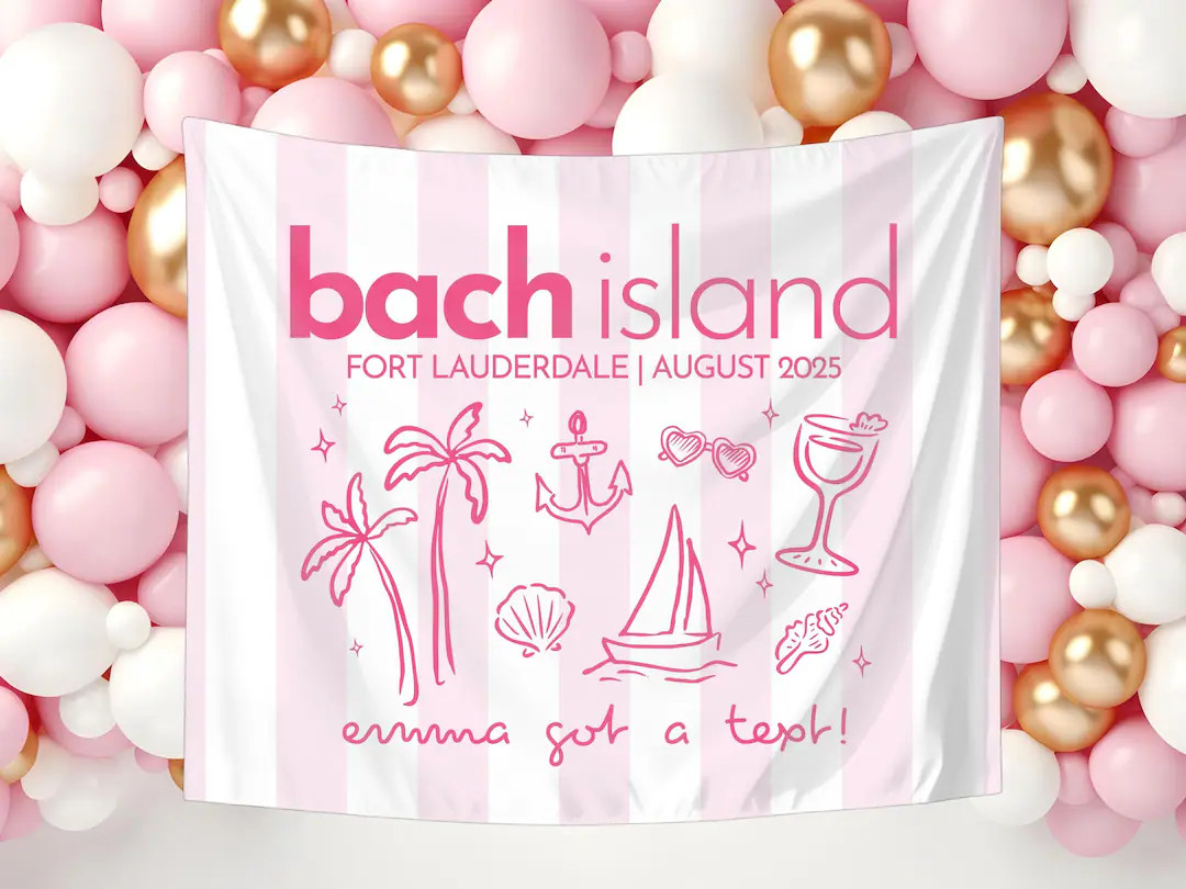 Bach Island Tapestry, Custom Bachelorette Party Decor, Personalized Bachelorette Party Decoration... | Etsy (US)