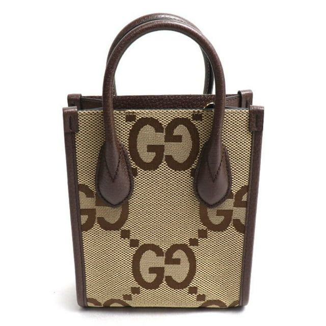 Pre-Owned GUCCI Jumbo GG Tote Handbag Brown Beige 699406 Women's (Good) | Walmart (US)