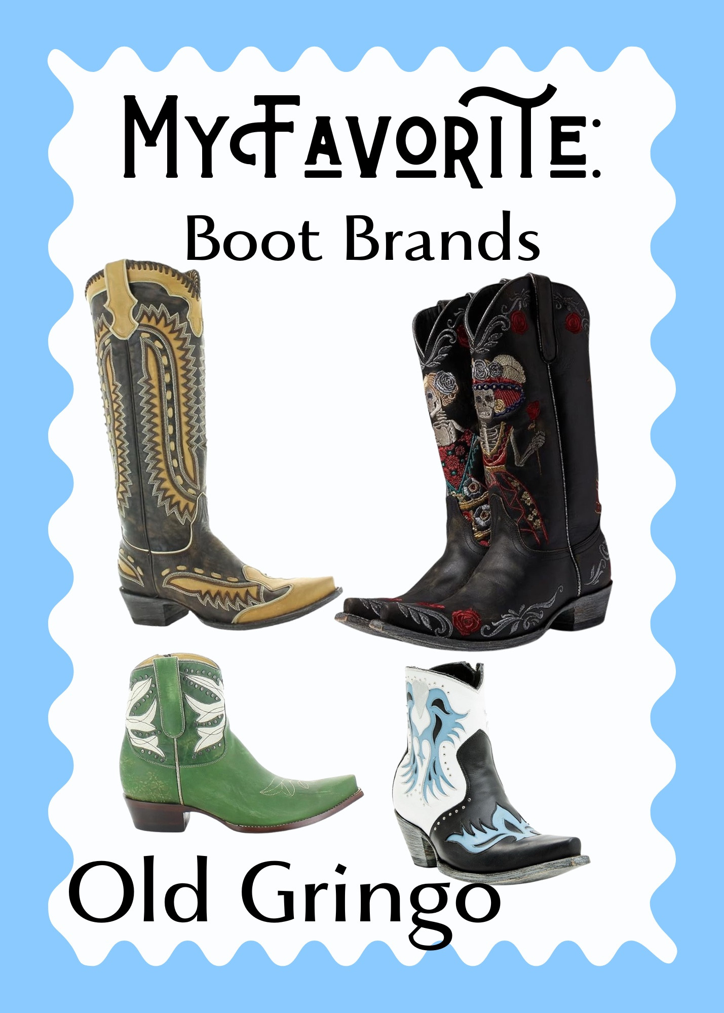 Old gringo is the most expensive brand on average that I am sharing with you today, but I genuinely think that they’re worth it. I also understand why they are more expensive than the others that I’m sharing - the techniques used and the detailing do tend to be more intricate and extreme than the cheaper items. If you’re looking for a one and done boot and want something really really unique it could definitely be worth it to go for them, but I view this as more of an aspirational brand and something that you look into after you decide what types of cowboy boots you actually like so that you can ensure that you’re getting some thing you’ll actually get a lot of use out of and that will fit you the way that you want it to. This brand can be found secondhand as well and is a great pick up because they hold up very well. 
Also, if you’ve been following along, you know that I have several clothing and accessory pieces from Double D Ranchwear - and this is the boot maker that creates their boots as well. 
 

#LTKSeasonal #LTKShoeCrush #LTKStyleTip