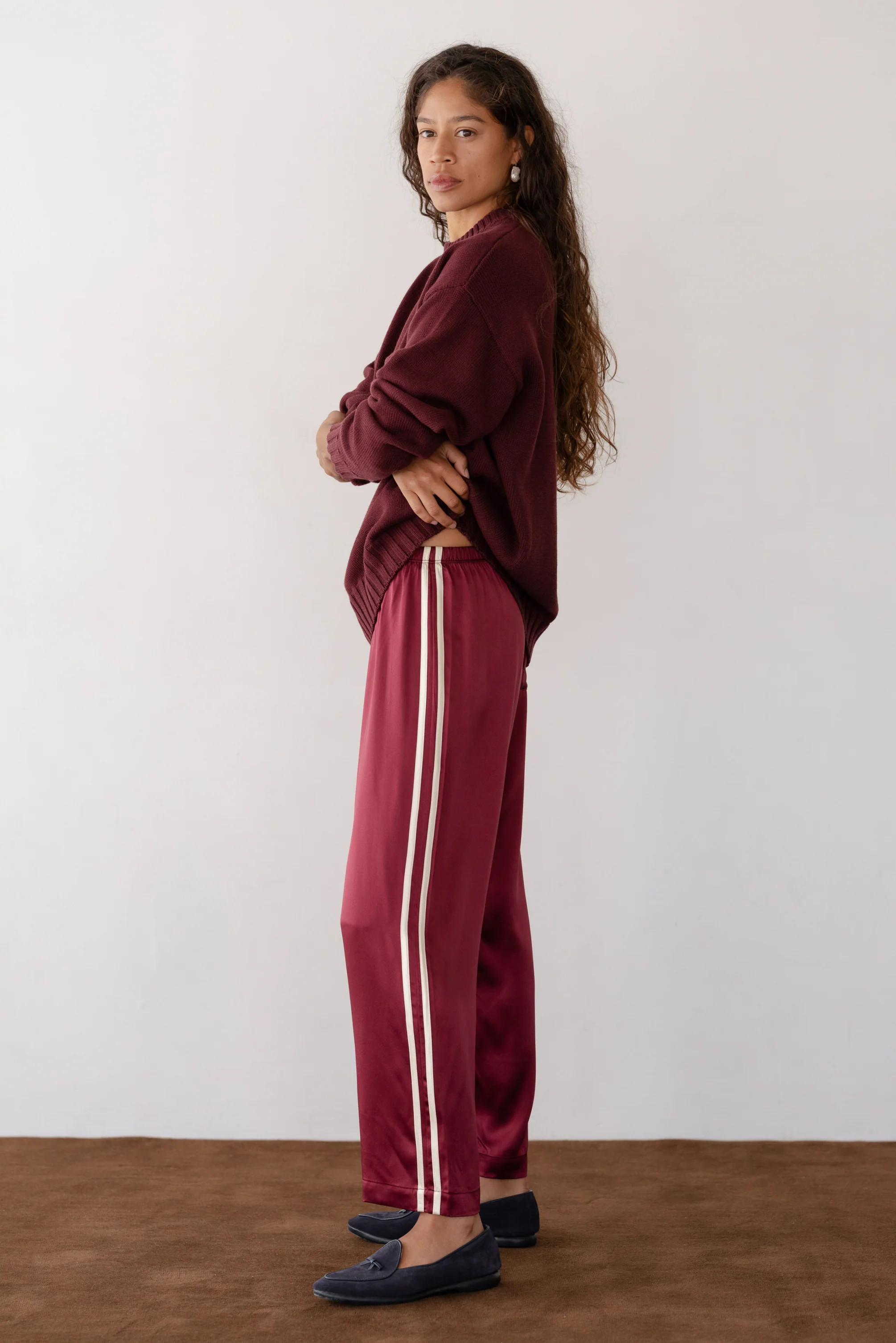 The Silk Stripe Crop Pant | DONNI.