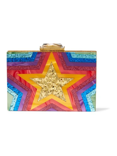 Kotur - Taylor Glittered Perspex Box Clutch - Pink | NET-A-PORTER (US)