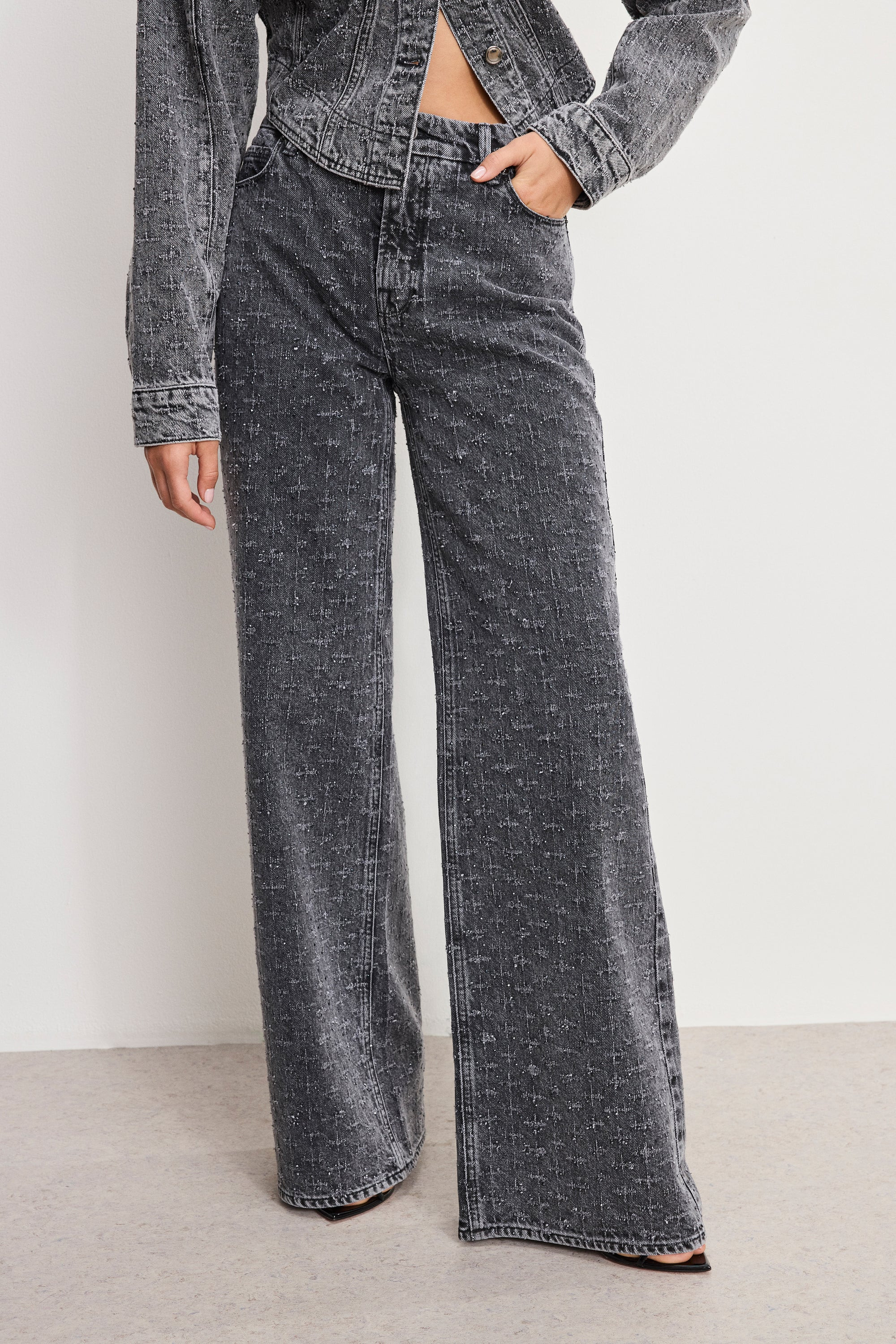 DOLLY JOLEANS CRYSTAL RELAXED JEANS  | BLACK415 - GOOD AMERICAN | Good American