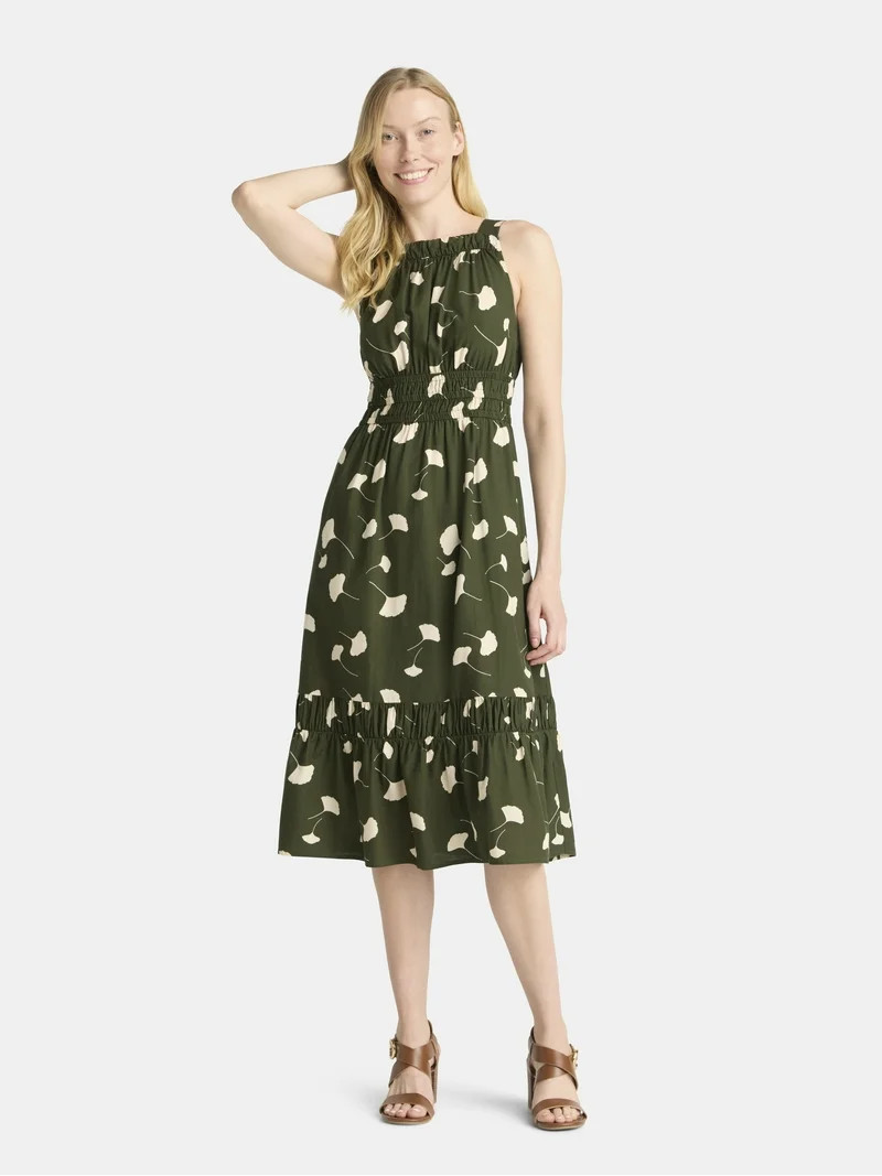 Time and Tru Women's Sleeveless Midi Dress, Size XS XXXL | Walmart (US)