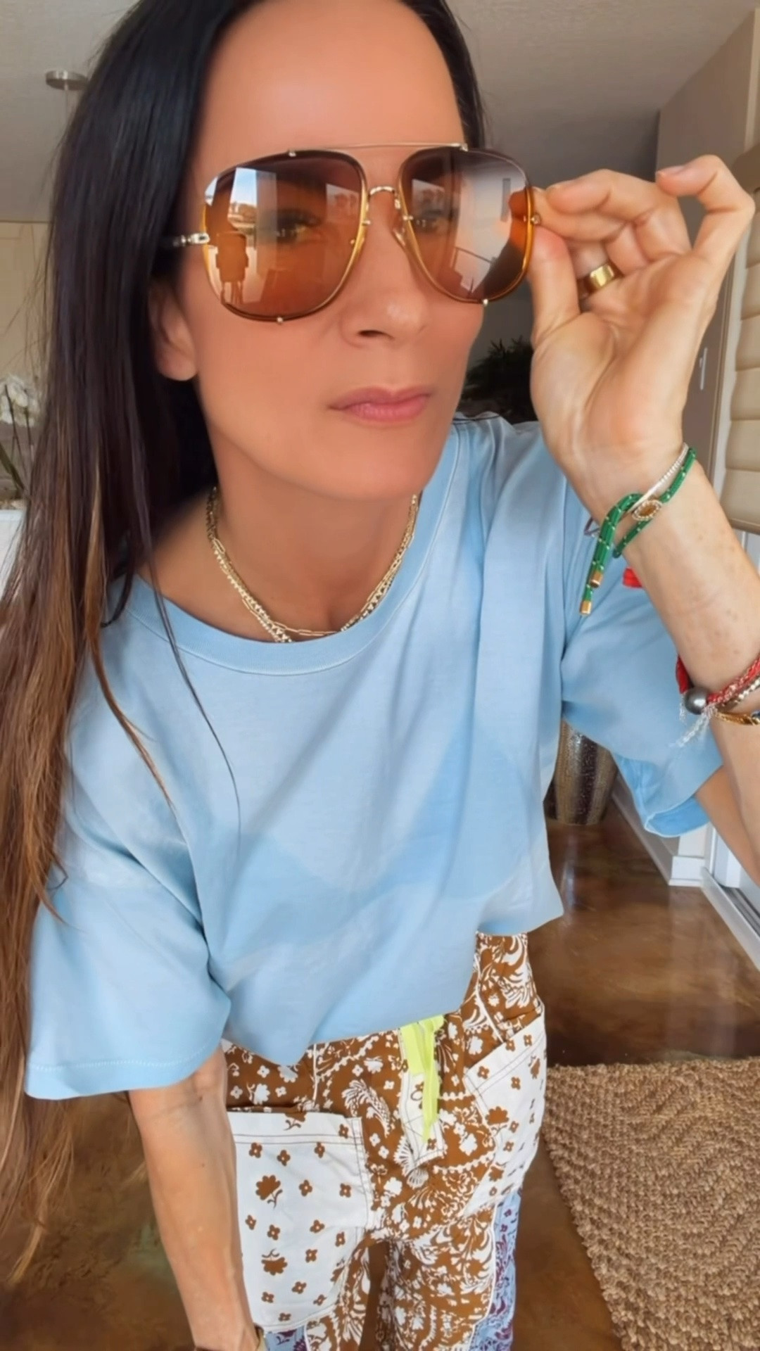 Proof that summer style doesn't have to be complicated. 💙☀️

An oversized baby blue tee, the cutest patchwork pants, a great pair of sunnies, and a fun bag are all it takes to make a statement.

I love mixing relaxed pieces with unexpected details, and these pants understood the assignment. Comfortable enough to wear all day, cute enough to make people ask where you got them.

And honestly... if it feels like pajamas but looks like an outfit, I'm sold. 😉


#NicoleColeeStyle #OOTD #SummerStyle #EffortlessChic #FashionOver40

#LTKdayinmylife #LTKgrwm #LTKootd