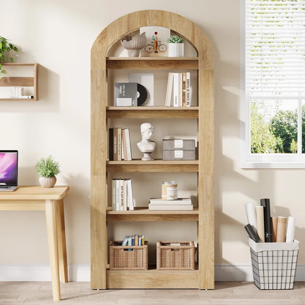 5-Tier 70.9" Tall Arched Bookcase, Modern Open Bookshelf For Home Office, Bedroom, Living Room | Wayfair North America