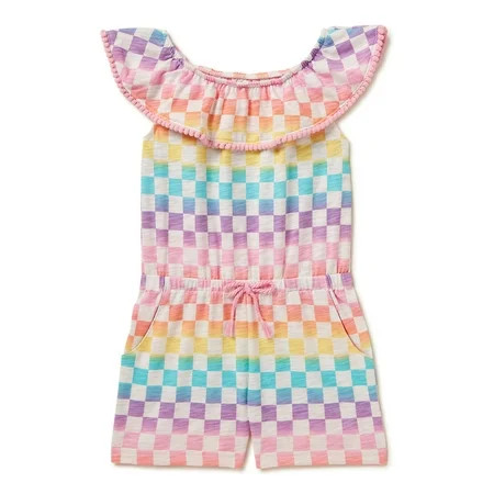 365 Kids from Garanimals Girls Ruffle Romper Sizes 4-10 | Walmart (US)