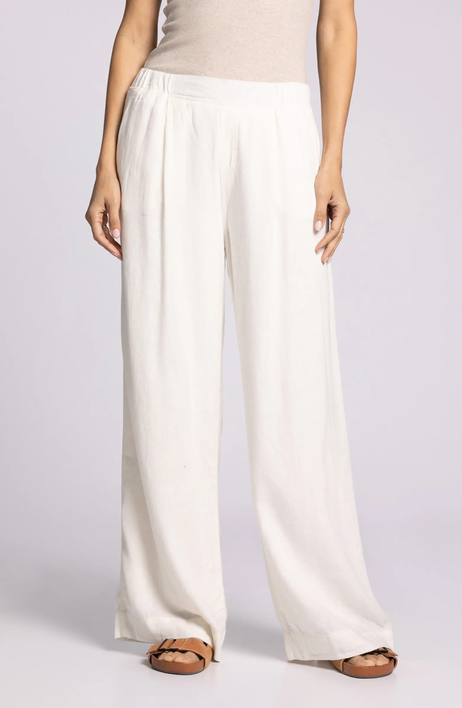 Anastasia Linen Blend Wide Leg Pants | Nordstrom
