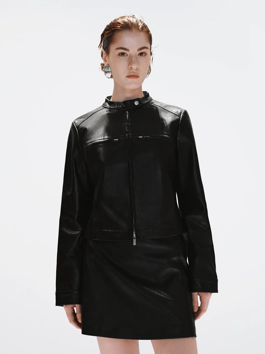 Cropped Vegan Leather Jackets | Urban Revivo