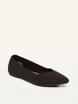 Textured-Knit Pointy-Toe Ballet Flats for Women | Old Navy (US)