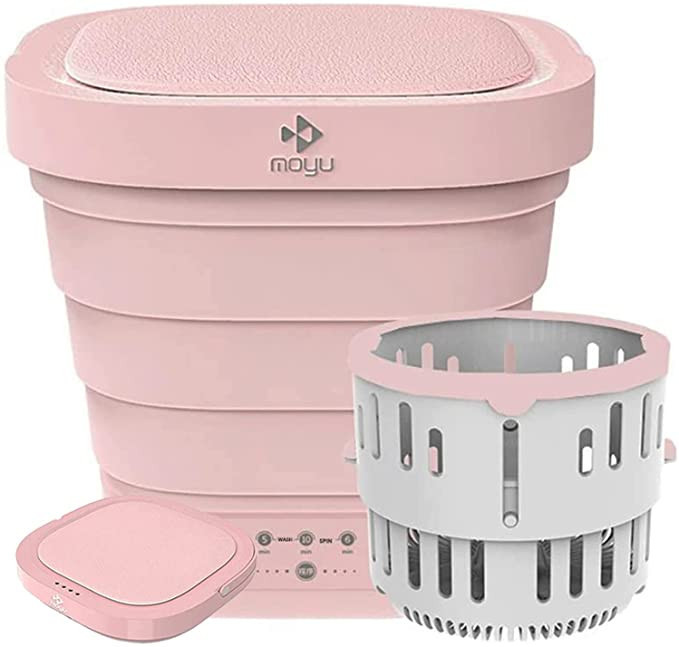 MOYU Mini Portable Bucket Washer Foldable Washing Machine with Soft Spin Dry and Drainage Pipe Pi... | Amazon (US)